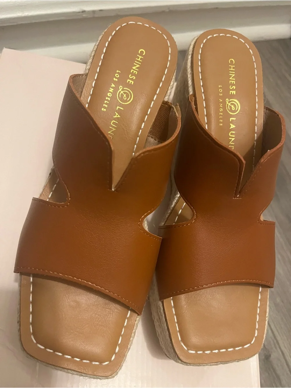 Chinese Laundry Next Door wedge sandal  Espadrille  Sli- Brown